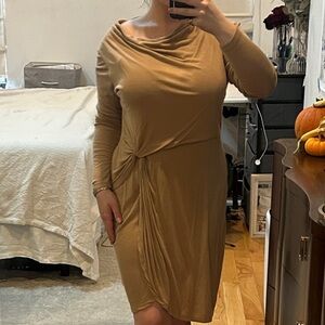 Ted Baker Asymmetrical Tan Dress